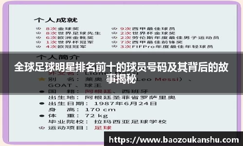 全球足球明星排名前十的球员号码及其背后的故事揭秘